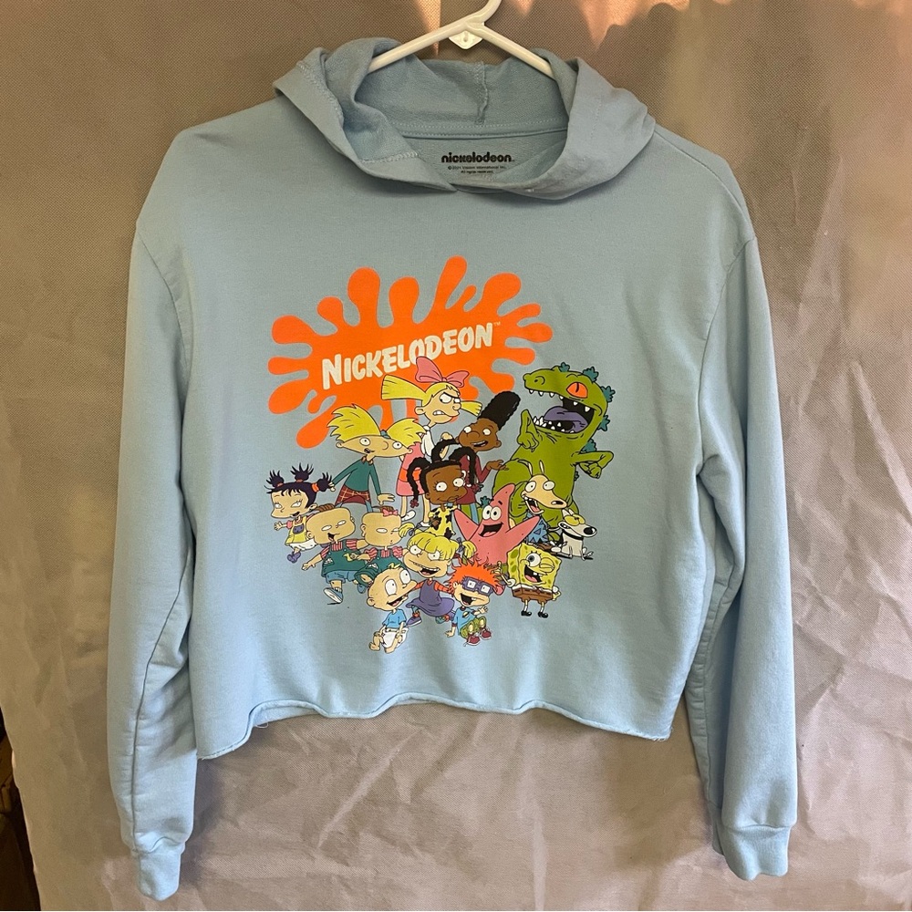 Nickelodeon 90’s Characters Crop Top Summer Hoodie